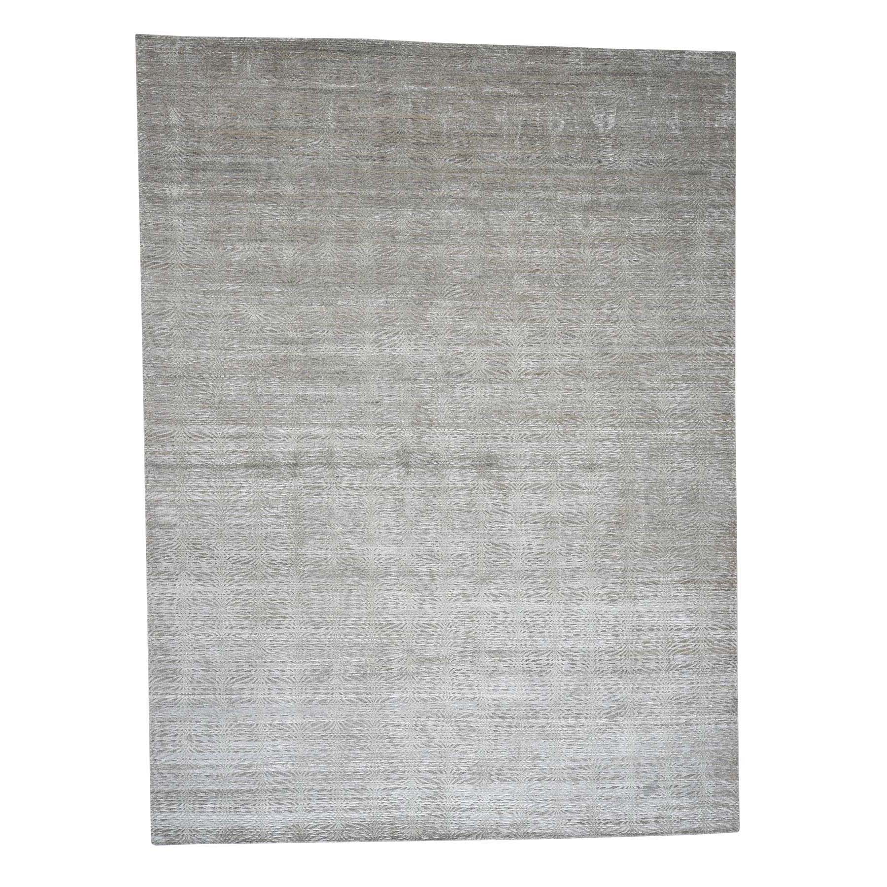 Contemporary Silk Hand-Knotted Area Rug 9'0